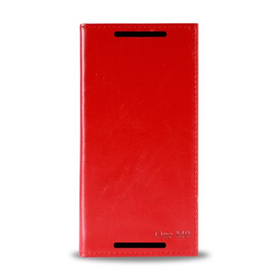 HTC One M9 Gizli Mıknatıslı Premium Magnum Kılıf Kırmızı
