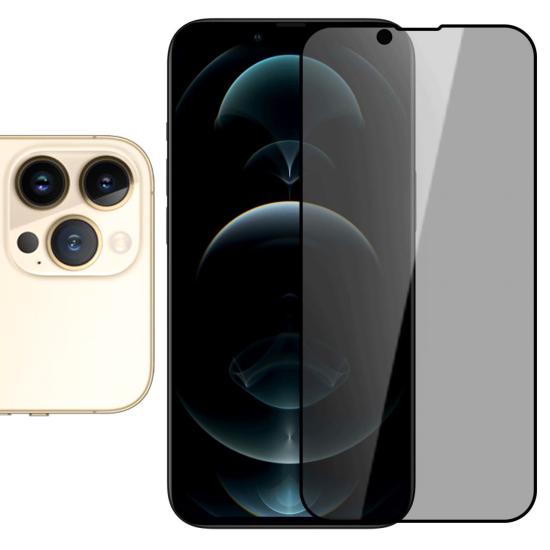 iPhone 13 Pro Max Hayalet Privacy Gizli Cam Ekran Koruyucu Siyah