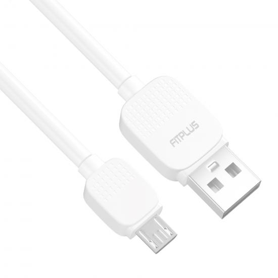 FitPlus Bianca BS-101 Micro USB Data/Şarj Kablosu 2.4A 1mt - Beyaz