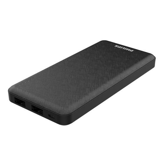 Philips DLP1910NB/62 10000 mAh Powerbank 2x USB Taşınabilir Şarj Cihazı Siyah