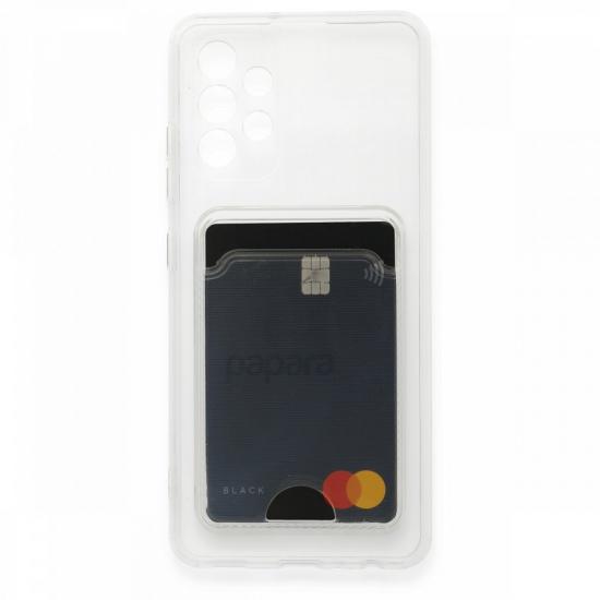 FitCase Samsung Galaxy A72 Kılıf Cardy Şeffaf Kartlık Cepli Kapak