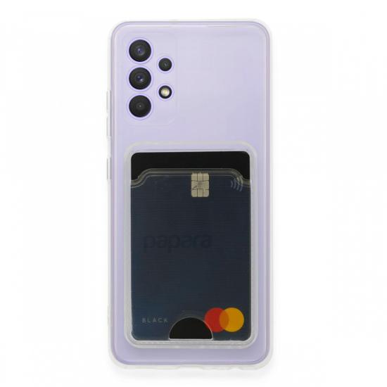 FitCase Samsung Galaxy A52 Kılıf Cardy Şeffaf Kartlık Cepli Kapak