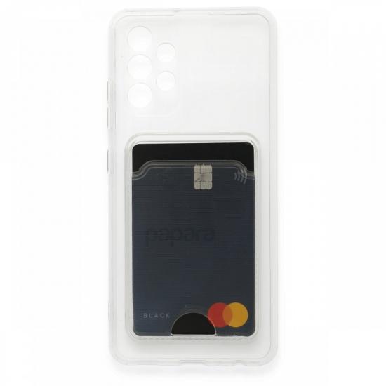 FitCase Samsung Galaxy A52 Kılıf Cardy Şeffaf Kartlık Cepli Kapak