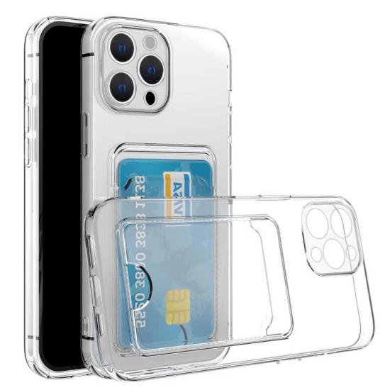 FitCase iPhone 11 Pro Kılıf Cardy Şeffaf Kartlık Cepli Kapak