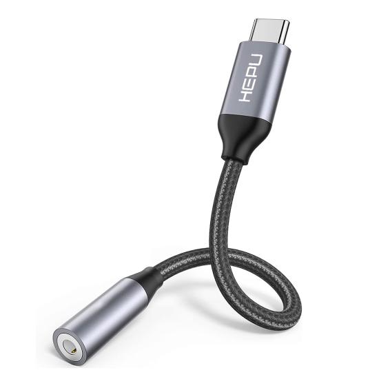 HEPU HP-19 Type-C - 3.5mm Kulaklık Dönüştürücü Kablo 21cm