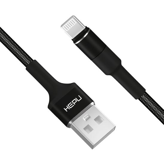 HEPU HP-416 Solid USB - iPh Lightning QC3.0 3.1A Şarj Kablosu 1mt Siyah