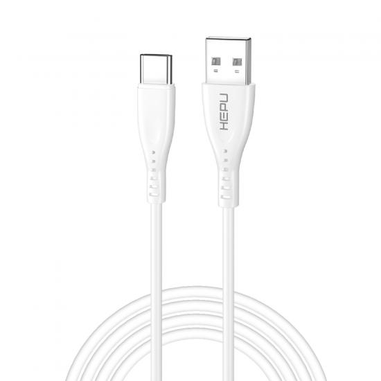 HEPU HP-418 Venus USB - Type-C QC3.0 3.1A Şarj Kablosu 1mt Beyaz