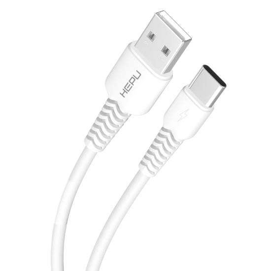 HEPU HP-425 Mild USB - Type-C QC3.0 3.1A Şarj Kablosu 30cm Beyaz