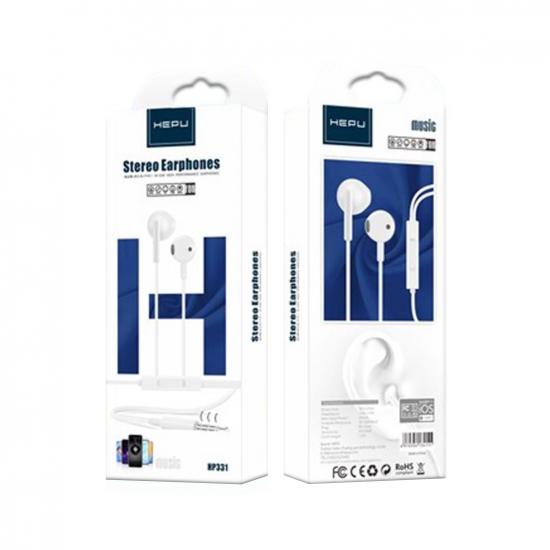 HEPU HP331 Stereo Kulak İçi Kablolu Kulaklık 3.5mm Beyaz