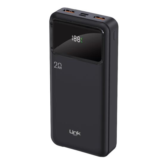 LinkTech LD20 20000 mAh Led Ekranlı 2x USB Powerbank Siyah
