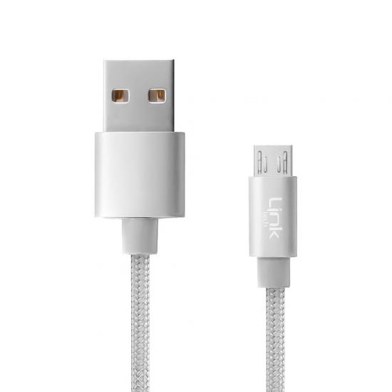 LinkTech K571 Micro USB Data/Şarj Kablosu Örgü Metal Başlı 3mt