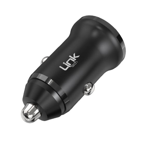 LinkTech C483e 12W 2x USB + Type-C USB Kablo Araç İçi Şarj Aleti Set Siyah