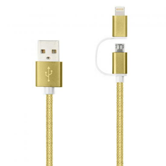 LinkTech K555 2in1 Micro USB + iPhone 1.2mt Şarj ve Data Kablosu
