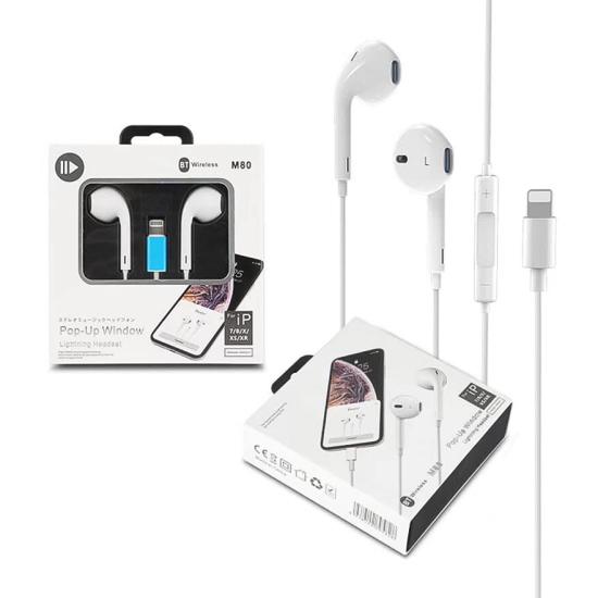 PSL M80 iPhone Lightning Girişli Kulaklık Beyaz (Bluetooth ile Bağlanır)