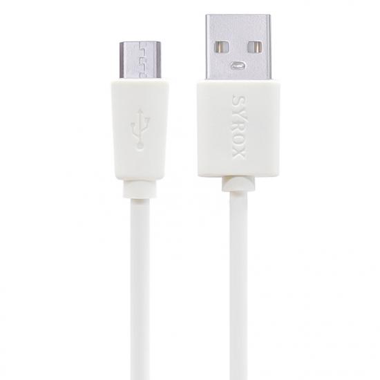 Syrox C66 Micro USB Şarj ve Data Kablo 1.0A 1.2mt Beyaz